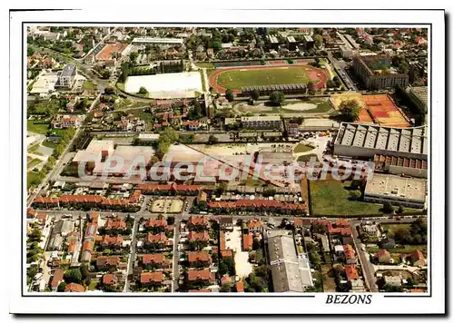 Moderne Karte Bezons Vue aerienne sur le Stade A Delaune