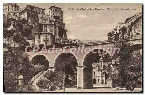 Cartes postales Monaco Pont et Chapelle Ste Devote