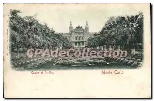 Cartes postales Monte Carlo Casino et Jardins