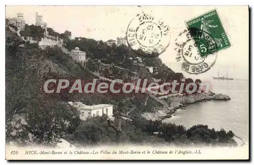 Cartes postales Nice Mont Boron et le Chateau Les Villas du Mont Boron et le Chateau de l'Anglais