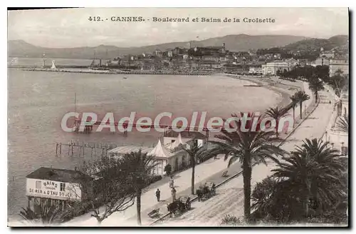 Cartes postales Cannes Boulevard et Bains de la Croisette