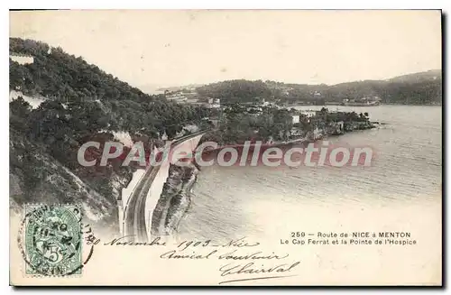 Cartes postales Route de Nice a Menton Le Cap Ferrat et la Pointe de l'Hospice