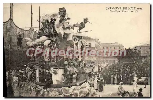 Cartes postales Carnaval de Nice 1921 Nautique Sports