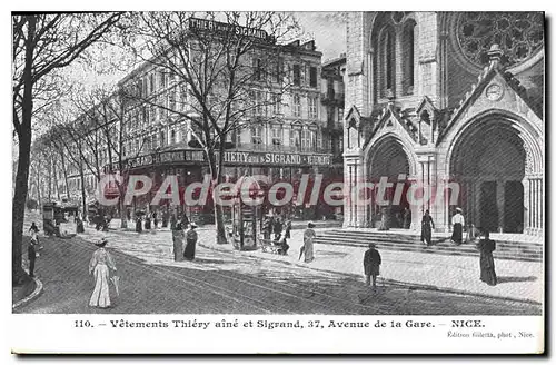 Cartes postales Vetements Thiery aine et Sigrand Avenue de la Gare Nice