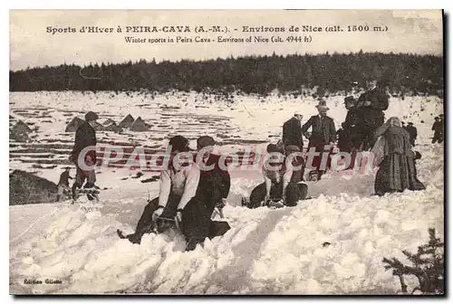 Ansichtskarte AK Sports d'Hiver a Peira Cava Environs de Nice luge