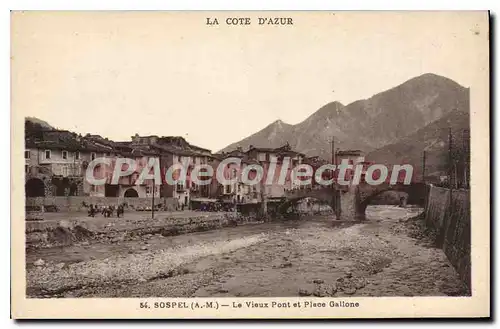 Cartes postales Sospel Le Vieux Pont et Place Gallone