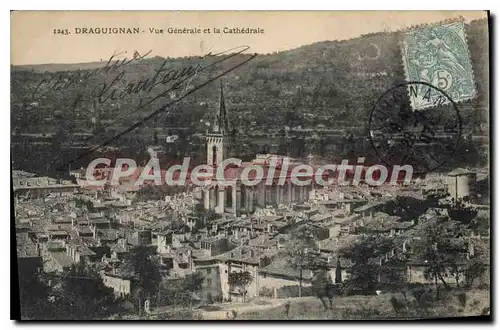 Cartes postales Draguignan vue generale et la Cathedrale