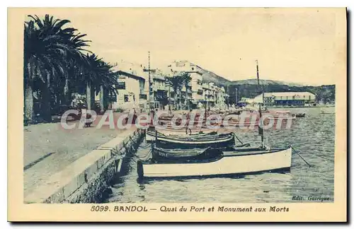 Ansichtskarte AK Bandol Quai du Port et monument aux Morts