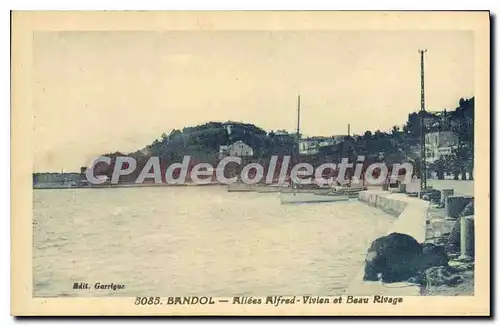 Ansichtskarte AK Bandol Allees Alfred Vivien et Beau Rivage