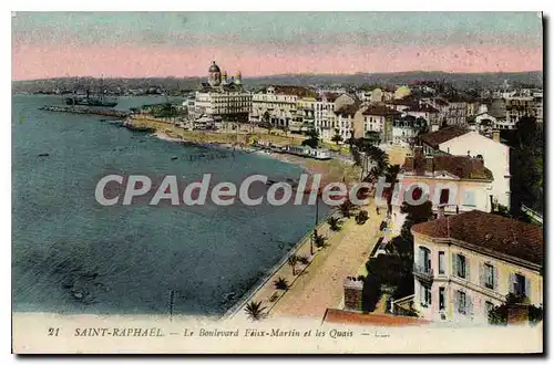 Cartes postales Saint Raphael Le Boulevard Feliz Martin et les quais