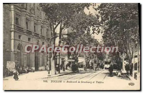 Cartes postales Toulon Boulevard de Strasbourg et le Theatre