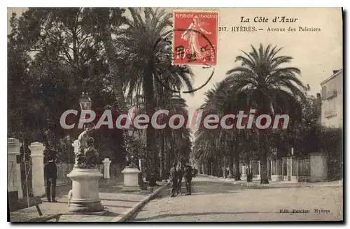 Cartes postales Hyeres Avenue des Palmiers