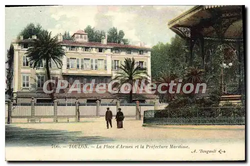 Cartes postales Toulon La Place d'Armes et la Prefecture Maritime