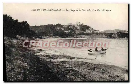 Cartes postales Ile de Porquerolles La Plage de la Courtade et le Fort St Agate