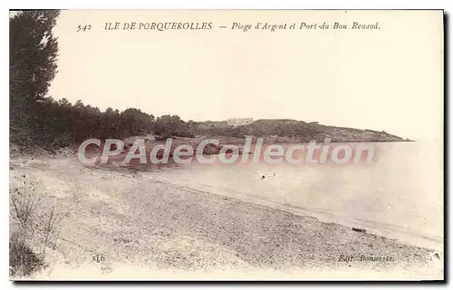 Ansichtskarte AK Ile de Porquerolles Plage d'Argent et Port du Bon Renaud