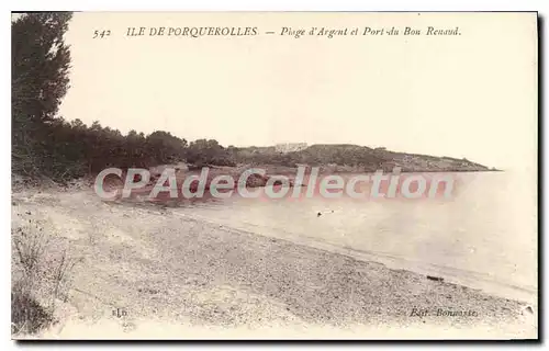 Cartes postales Ile de Porquerolles Plage d'Argent et Port du Bon Renaud