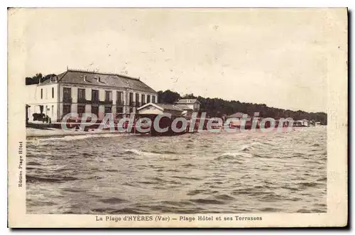 Cartes postales La Plage d'Hyeres Var Plage Hotel et ses Terrasses