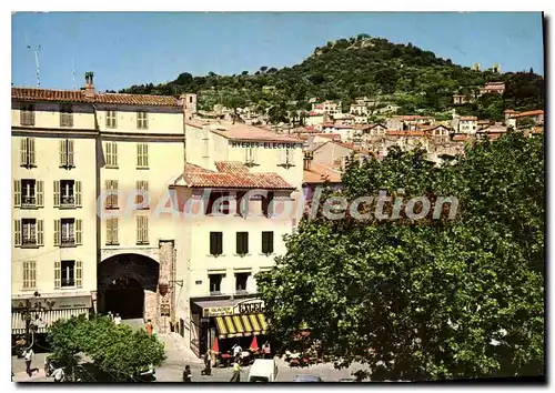 Moderne Karte La Cote D'Azur Hyeres les Palmiers Var La Porte Massillon et la colline du Chateau