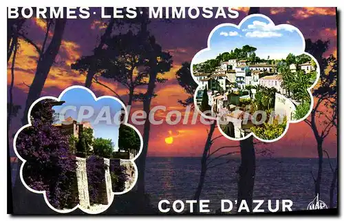 Moderne Karte La Cote D'Azur Bormes les Mimosas Var