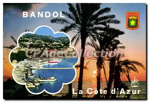 Moderne Karte La Cote D'Azur Bandol Vue generale