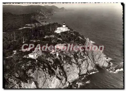 Moderne Karte Ile de Porquerolles Var Vue aerienne du Phare et son Rocher