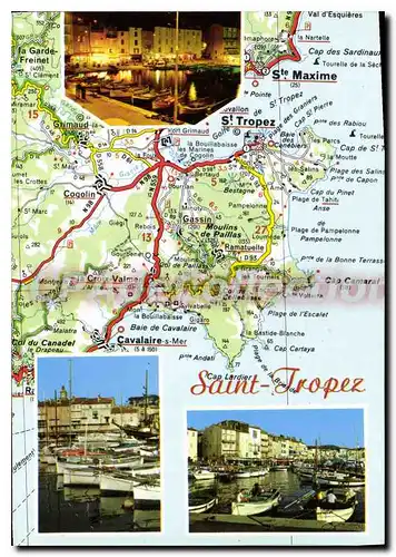 Moderne Karte La Cote D'Azur inoubliable Le Golfe de St Tropez