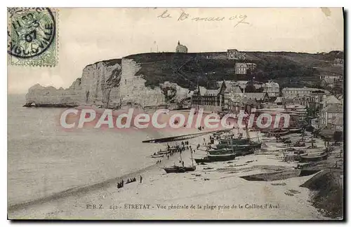 Ansichtskarte AK Etretat vue generale de la plage prise de la Colline d'Aval