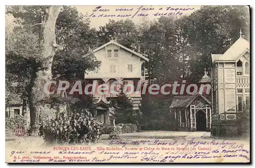 Cartes postales Forges les Eaux Villa Richelieu Buvette et Chene de Mme de Sevigne au Casino