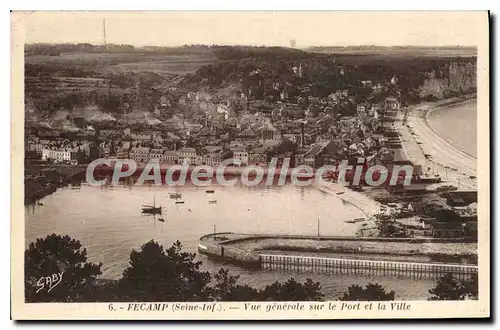 Cartes postales Fecamp Seine Inf vue generale sur le port et la ville