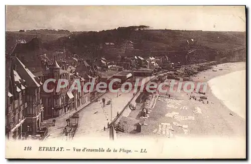 Cartes postales Etretat vue d'ensemble de la plage