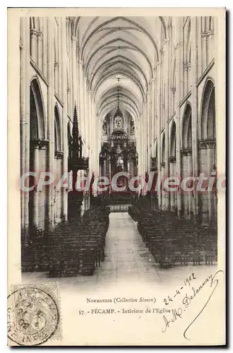 Cartes postales Fecamp interieur de l'eglise