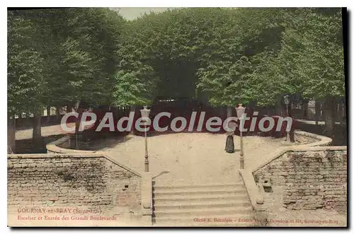 Cartes postales Gournay en Bray Seine Escalier et Entree des Grands Boulevards