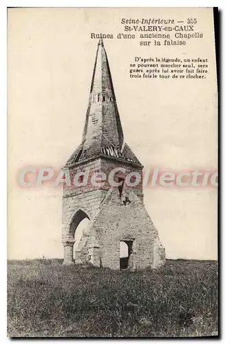 Cartes postales Seine interieure St Valery en Caux Ruines d'une ancienne Chapelle sur la falaise