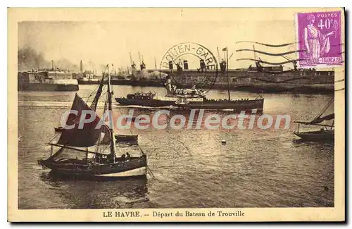 Cartes postales Le Havre Depart du Bateau de Trouville