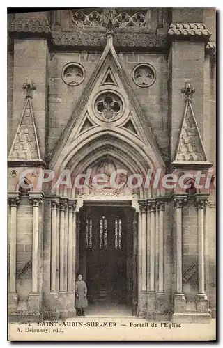 Cartes postales Saint Aubin sur Mer Portail de l'Eglise