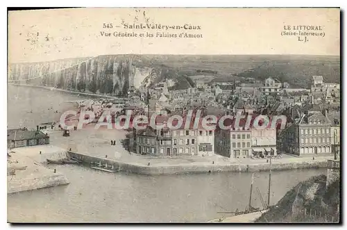 Cartes postales Saint Valery en Caux Vue Generale et les Falaises d'Amont