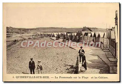 Cartes postales Quiberville sur Mer La Promenade sur la Plage et les Cabines