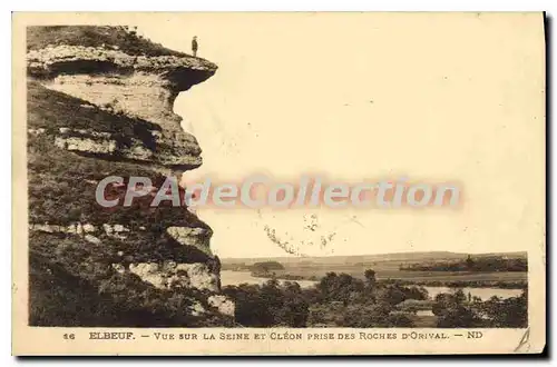 Cartes postales Elbeuf Vue sur la Seine et Cleon prise des Roches d'Orival