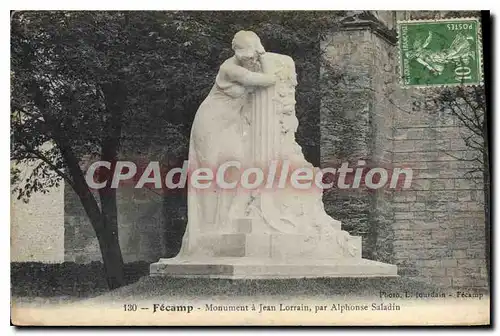 Cartes postales Fecamp Monument � Jean Lorrain par Alphonse Saladin