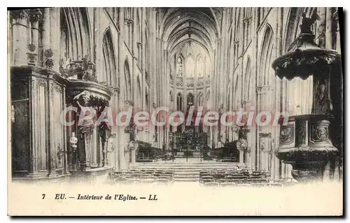 Cartes postales EU Interieur de l'Eglise