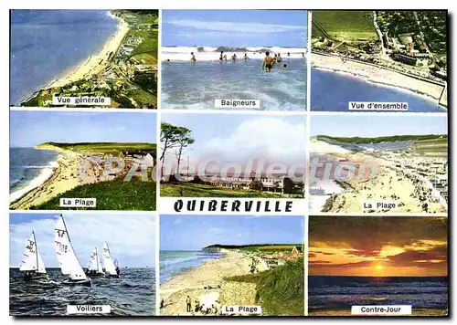 Cartes postales moderne Quiberville Seine Maritime Vue generale La Plage Baigneurs Contre Jour Vue d'ensemble