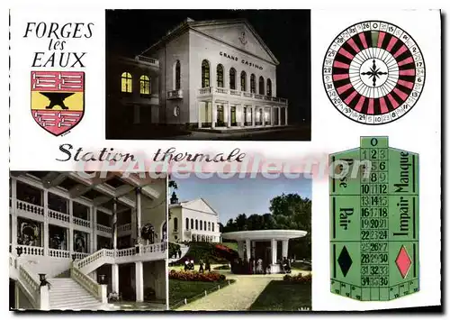 Cartes postales moderne Forges les Eaux Seine Maritime Station thermale Le Casino la nuit Le grand hall La buvette