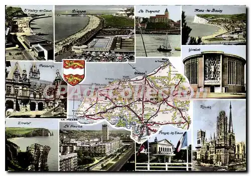 Cartes postales moderne Le Seine Maritime d'Apres Carte Michelin Voir Guide Normandie Blason de l'Artiste heraldiste Ro