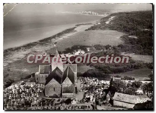 Moderne Karte Varengeville sur Mer S Inf Vue aerienne l'Eglise sur la Falaise face � la mer