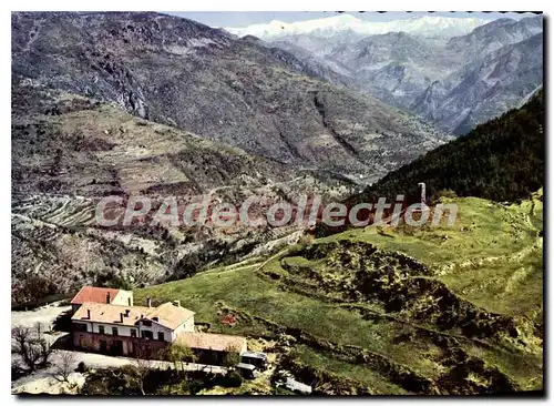 Cartes postales Col de Brouis A Mar Vue aerienne sur les chaines italiennes Breil sur Roya l'Auberge du Col de B