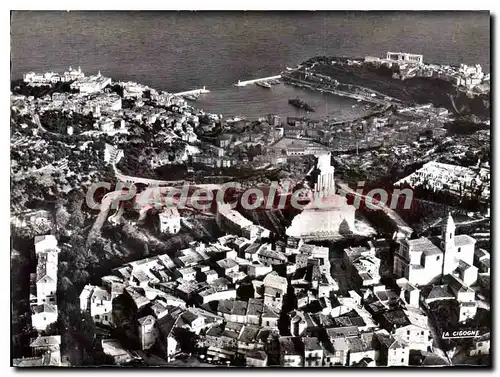 Cartes postales En avion sur la Principaute de Monaco Vue generale Au premier plan La Turbie et la Tour d'August