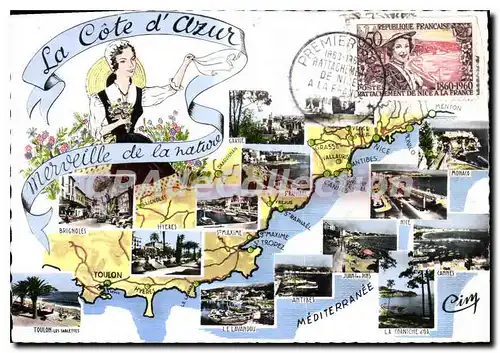 Cartes postales bis La Cote d'Azur merveille de la nature