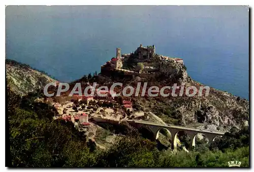 Cartes postales moderne La Cote D'Azur Eze Village vu de la Grande Corniche