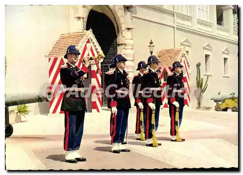 Moderne Karte Principaute de Monaco La Releve de la Garde devant le Palais Princier