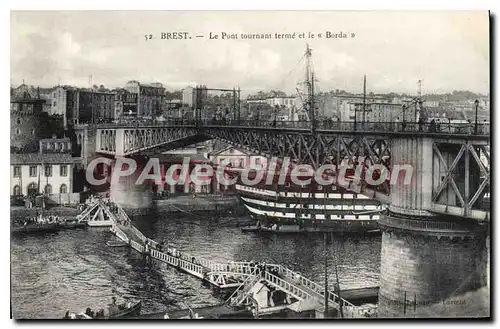 Ansichtskarte AK Brest Le Pont tournant ferm� et le Borda